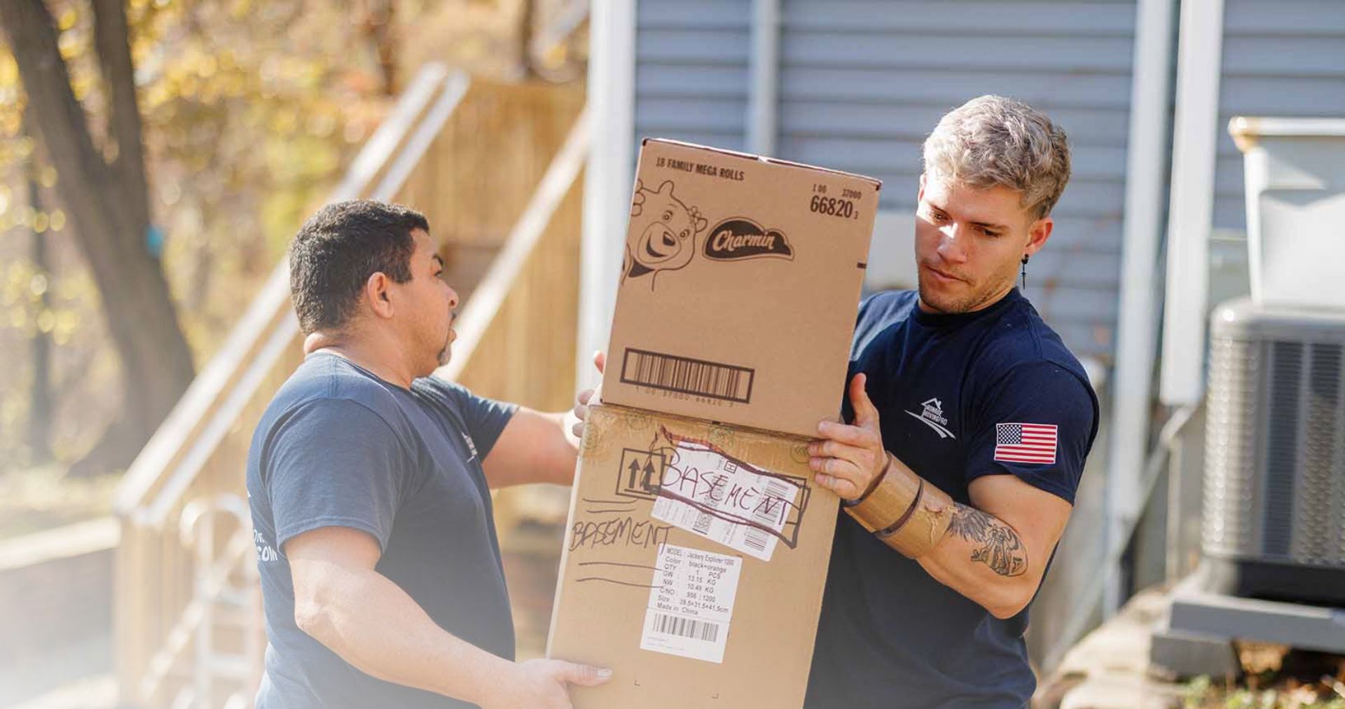 workers moving boxes