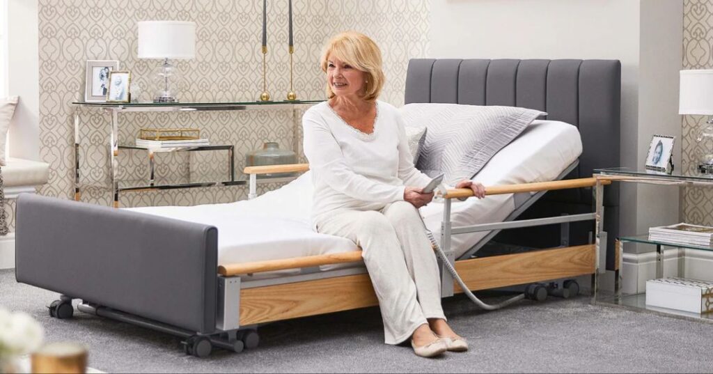 adjustable bed with rails